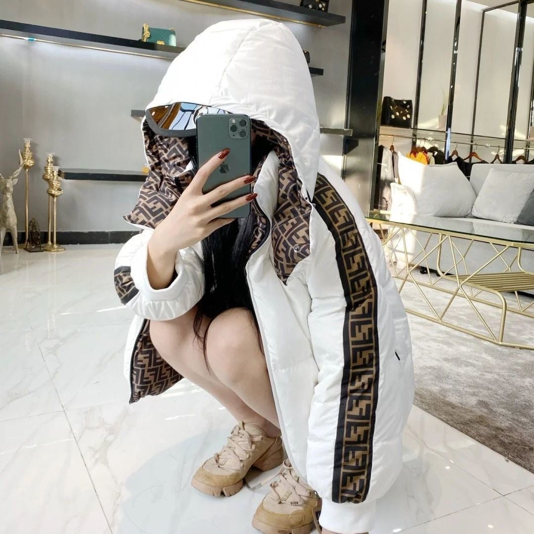 2023 New autumn and winter double-sided down jackets for men and women, loose casual plus velvet warm hooded jackets XC1523092002