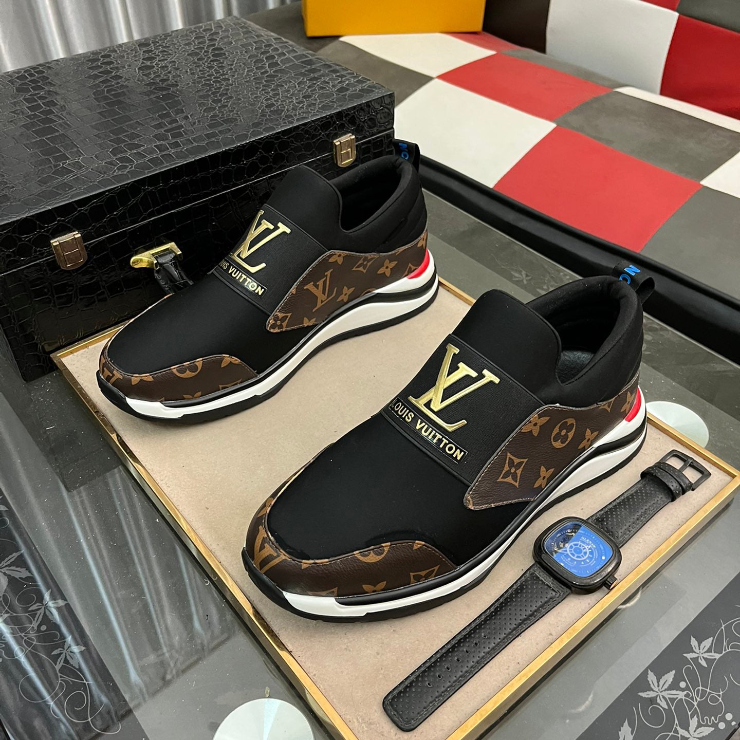 Men's slip-on printed sneakers XC0723072501