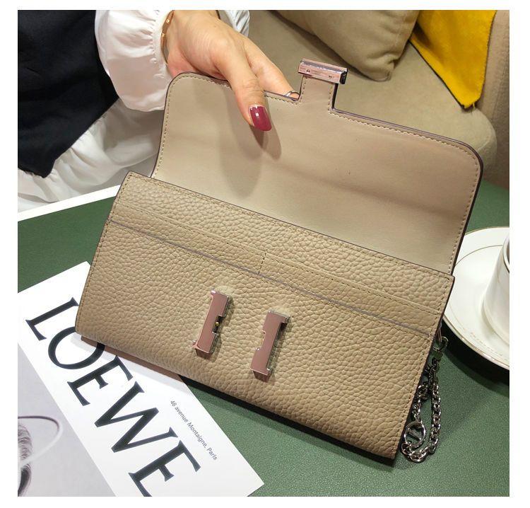 H button Kangkang Wallet Leather Long Wallet 1024032024