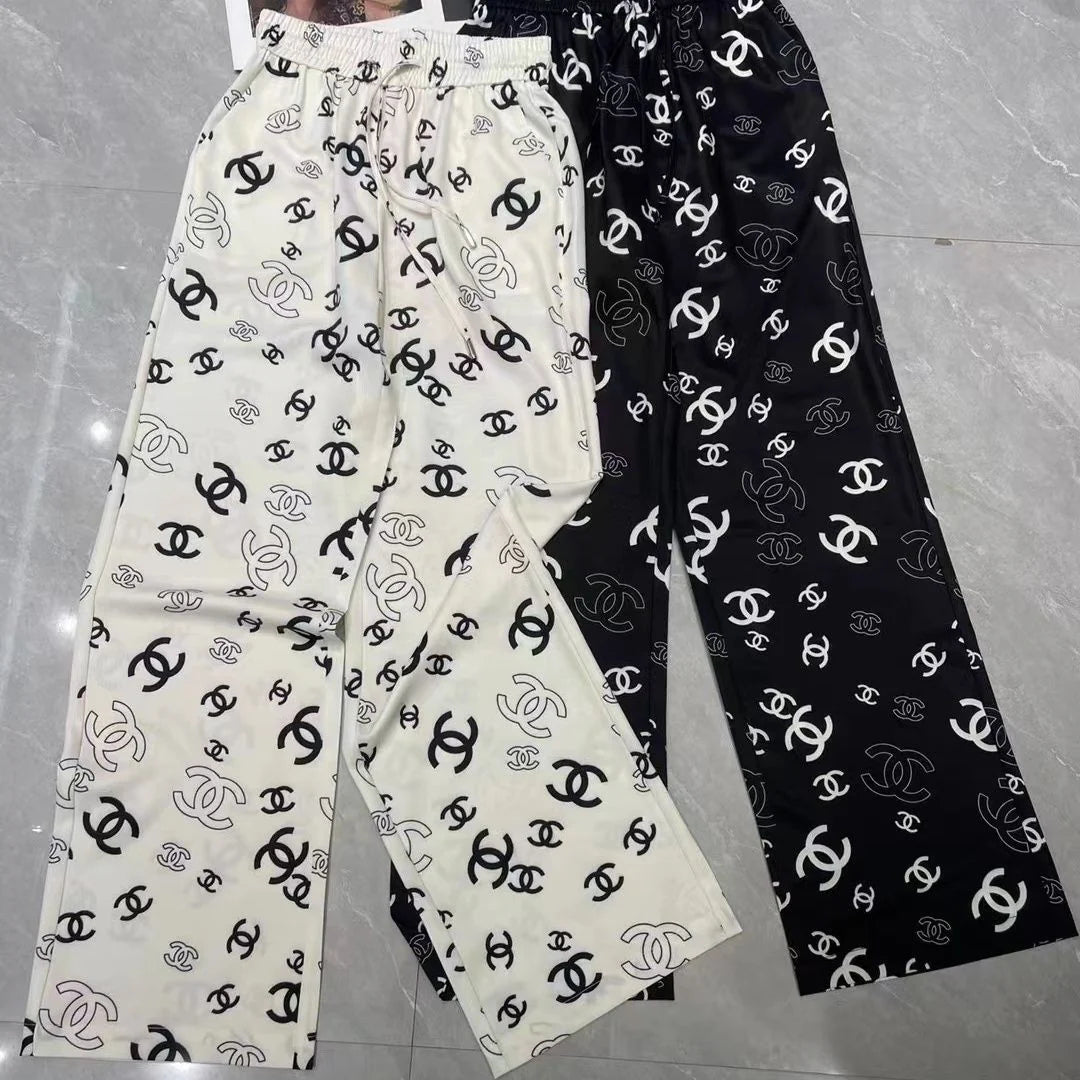 Luxury Fashion Printed Casual Wide Leg Pants 1024062113