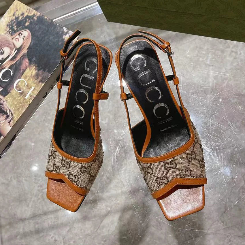 Luxury vintage rhinestone high heeled sandals 1024060520