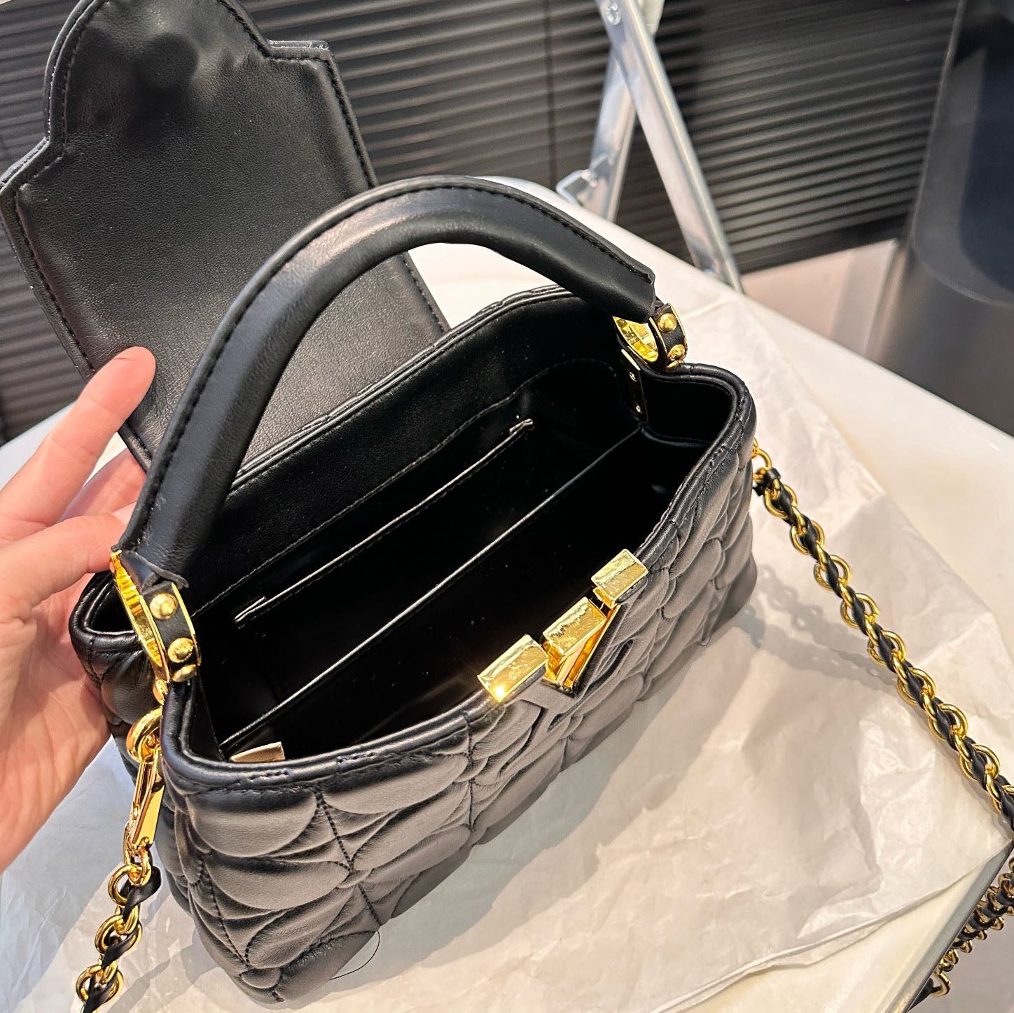 LV new CAPUCINES sheepskin embroidery handbag XC24100903