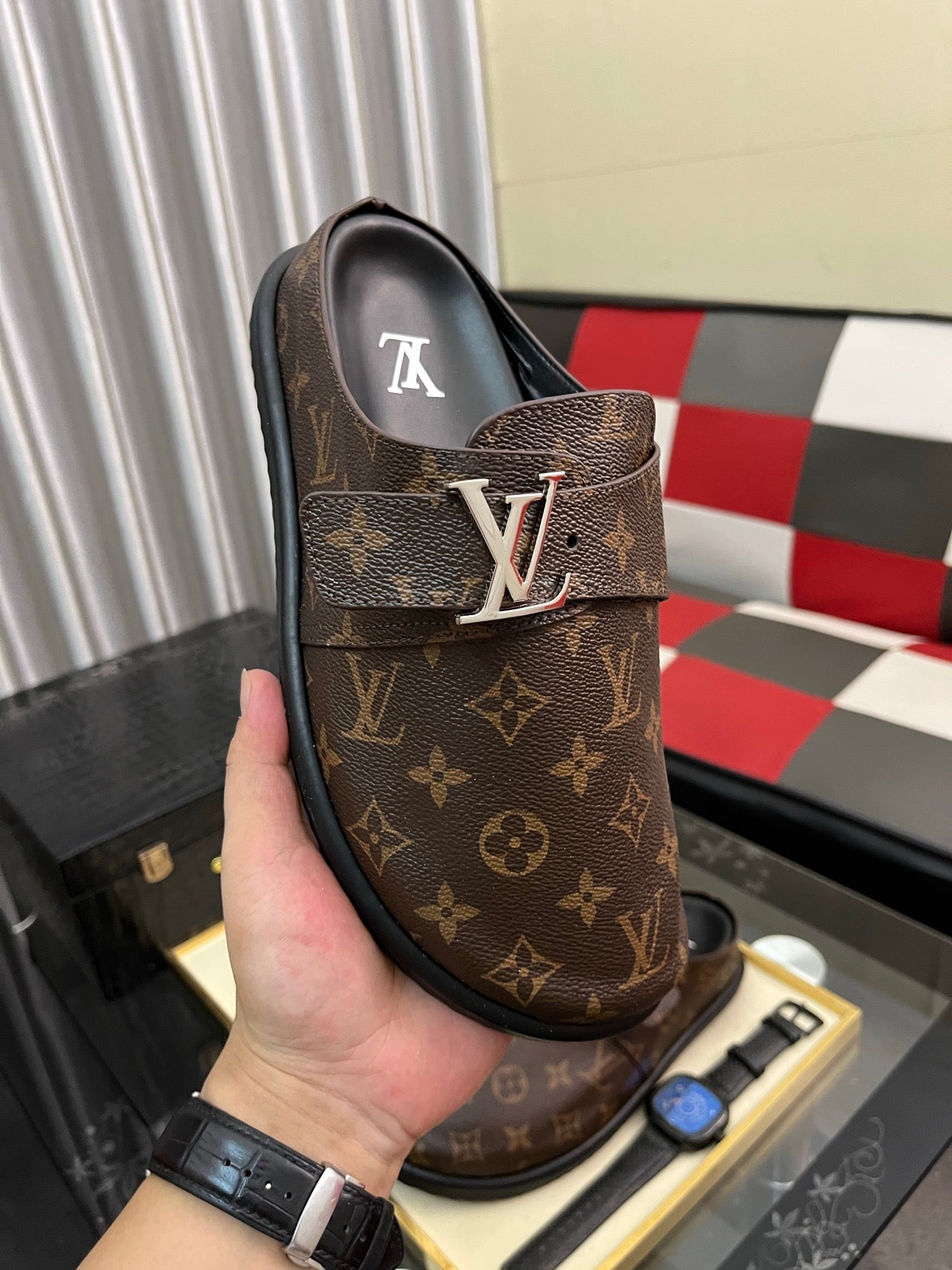 Lvv fashion casual printed slippers 0725082902