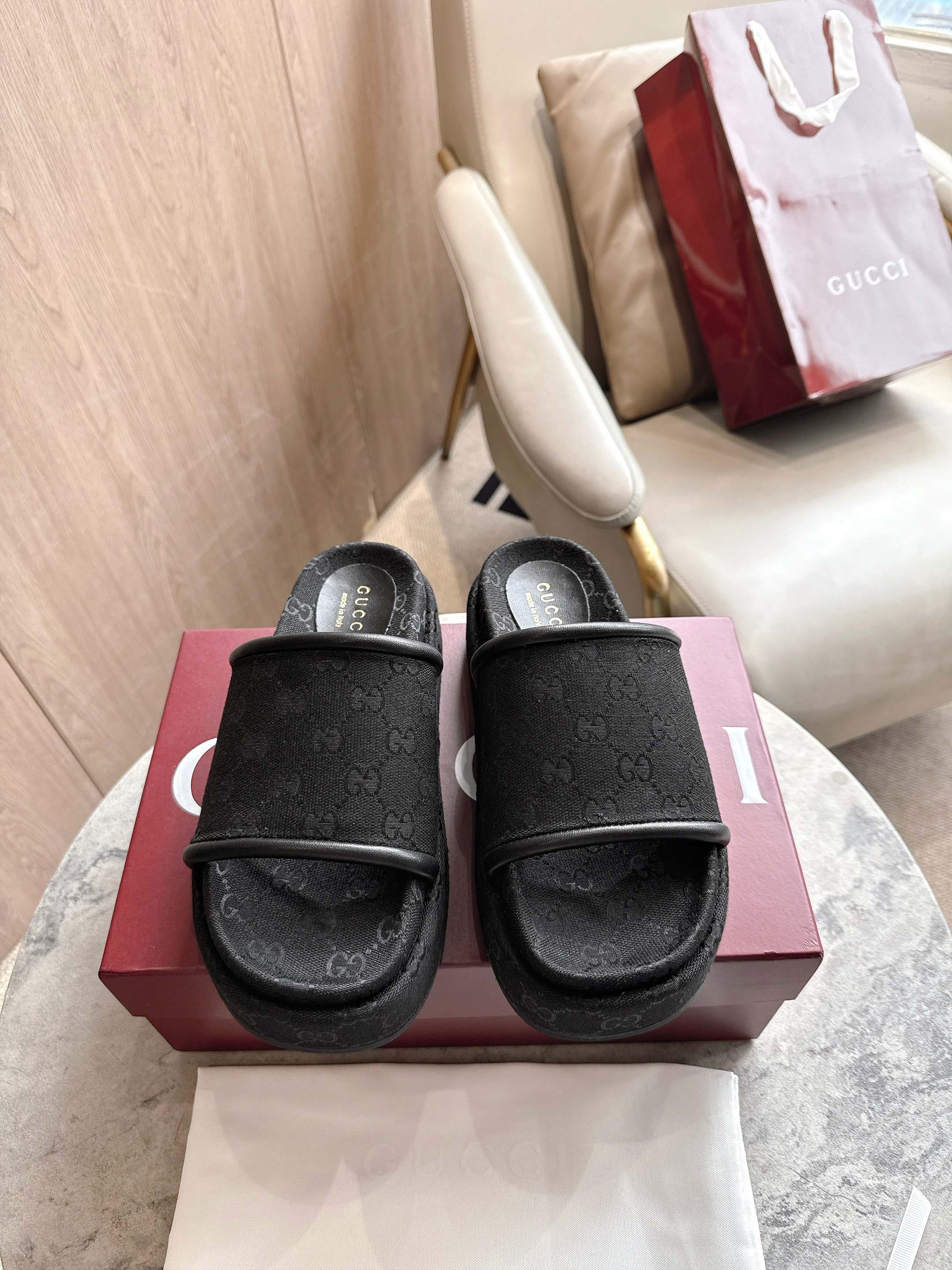 GG saddle buckle thick-soled slippers 0725101409