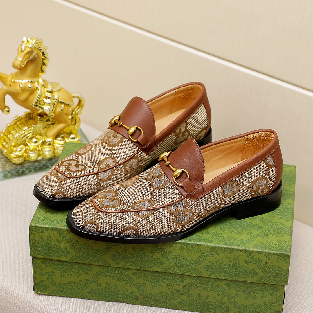 Luxury G splicing formal dress slip on shoes