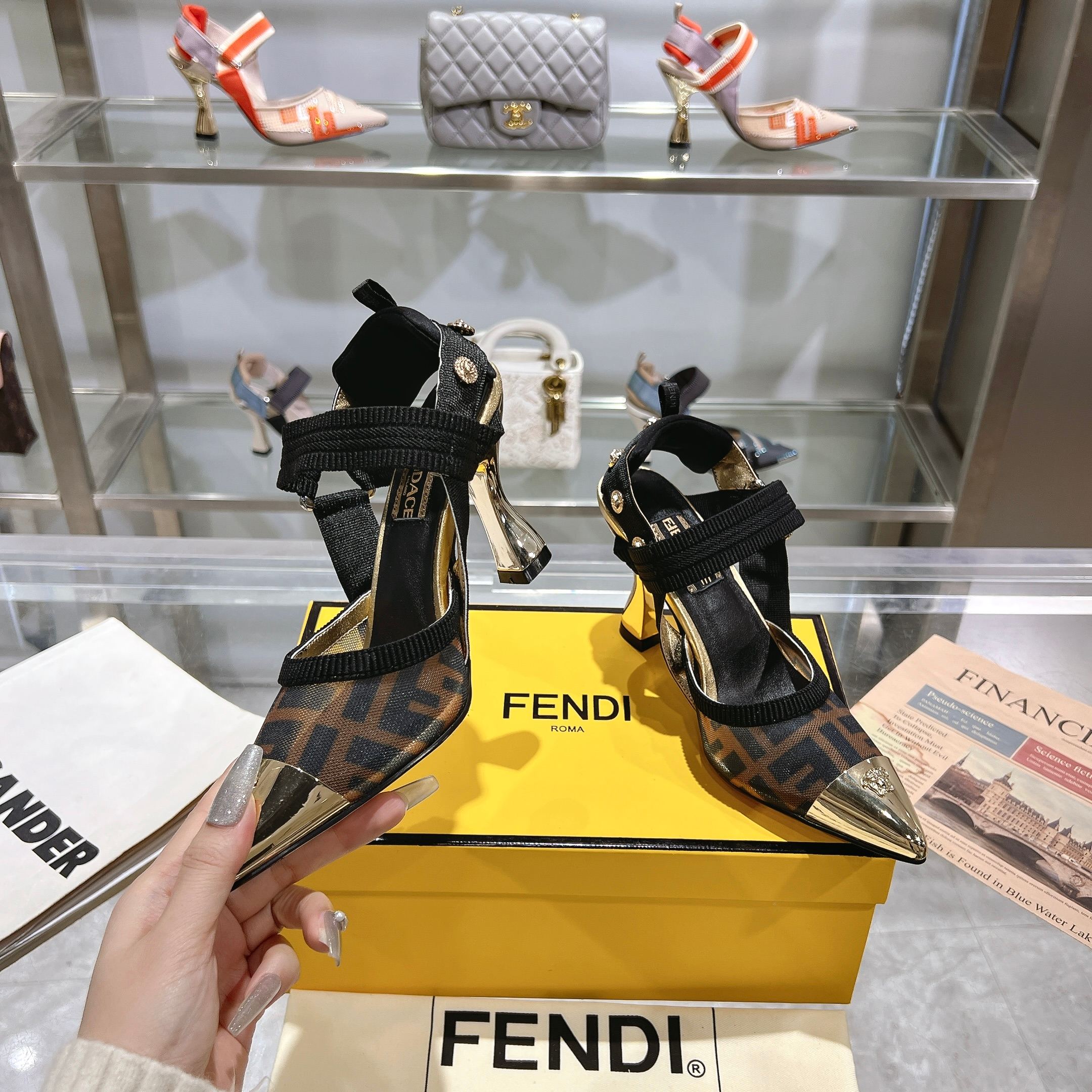 FD fashion printed pointed high heels 0725031801