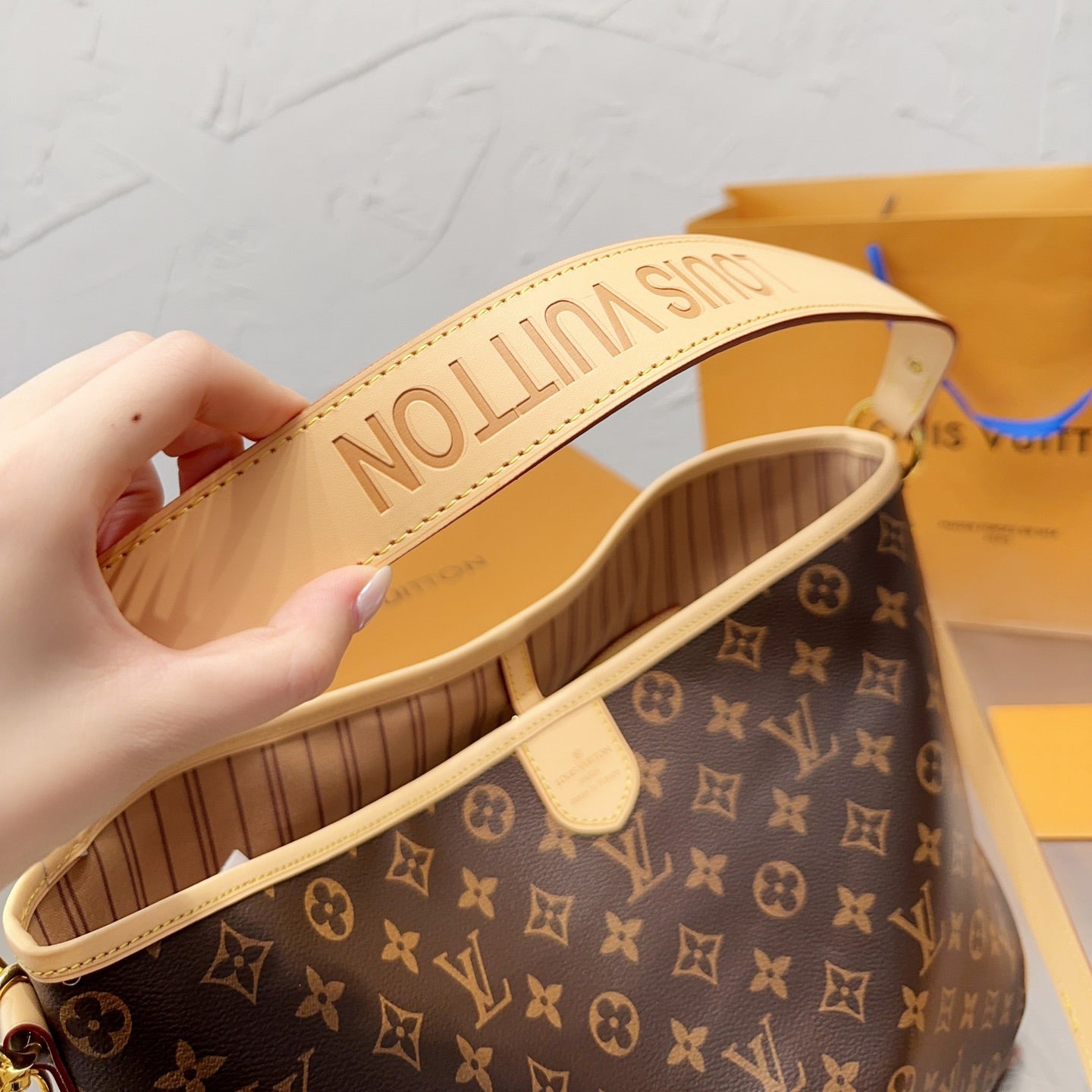 New Wide Shoulder Strap Classic Print Tote Bag XC1623071706