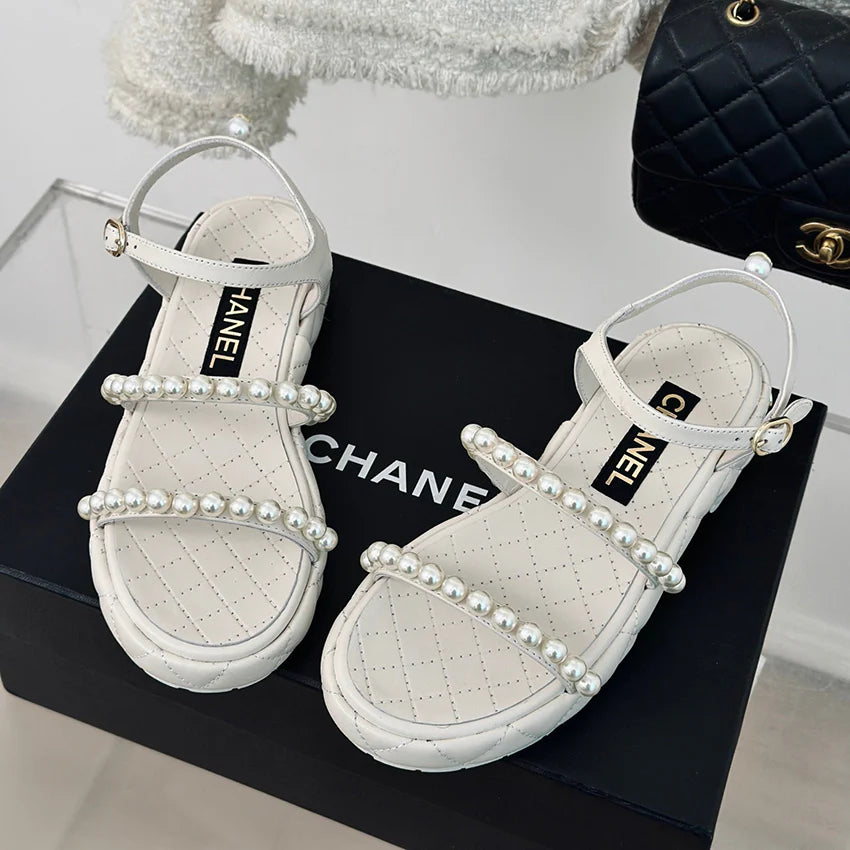 Fashion and versatile pearl chain sandals 1024052318