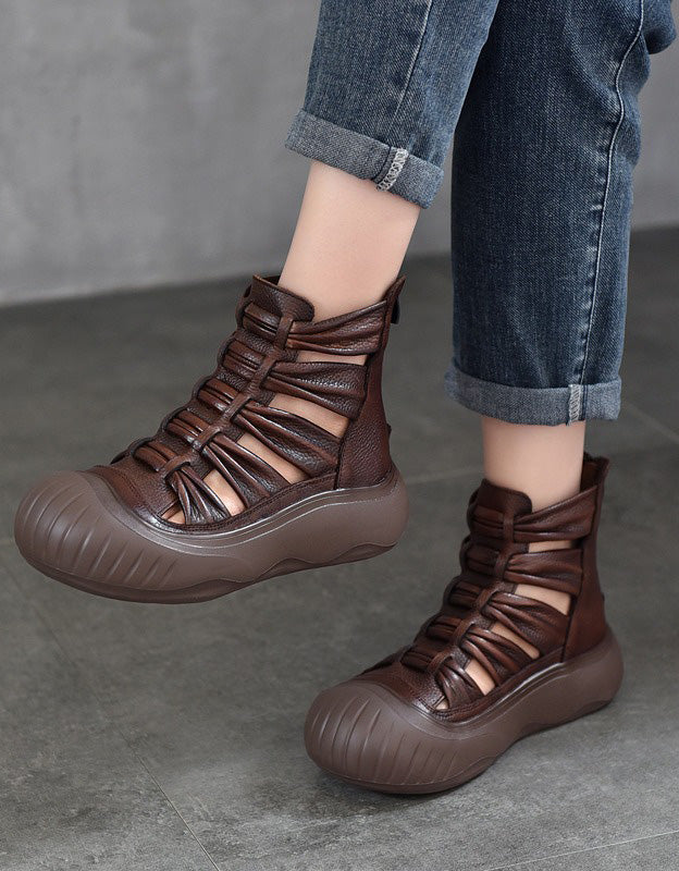 Handmade Breathable Wide Toe Box Boots Sandals