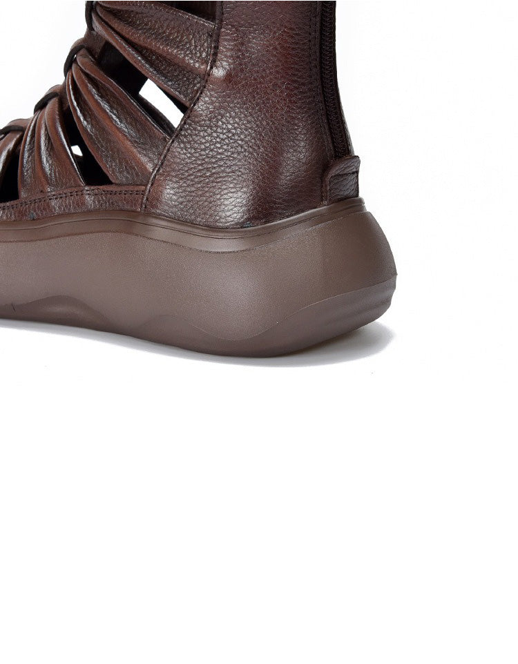 Handmade Breathable Wide Toe Box Boots Sandals