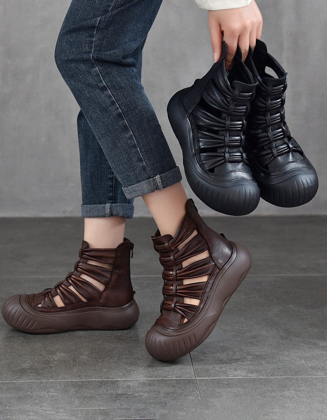 Handmade Breathable Wide Toe Box Boots Sandals