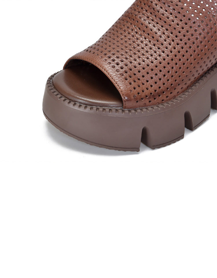 Comfortable Open Toe Retro Platform Sandals Slingback