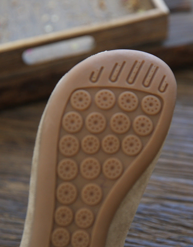 Light Weight Round Toe Suede Slip-on Flats