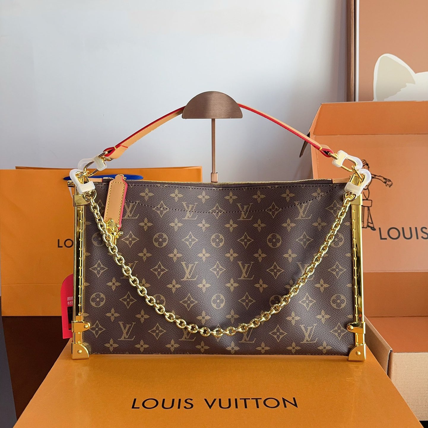 V fashion luckytrunk print shoulder bag 0724102201