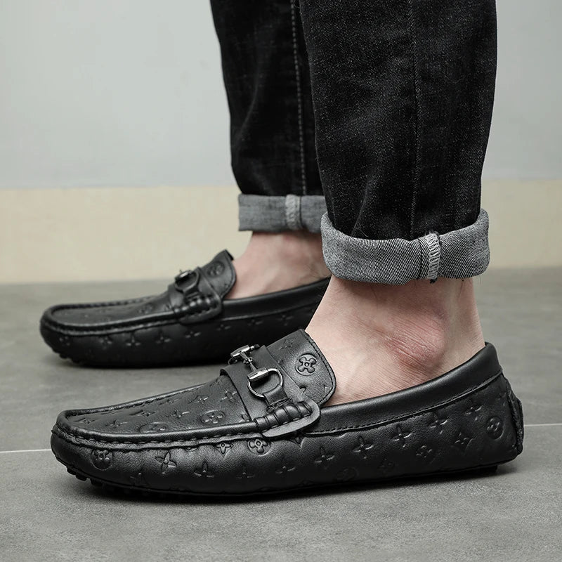 Fashion Men's Loafers Round Toe Caps Italian Handmade Shoes 1025073105