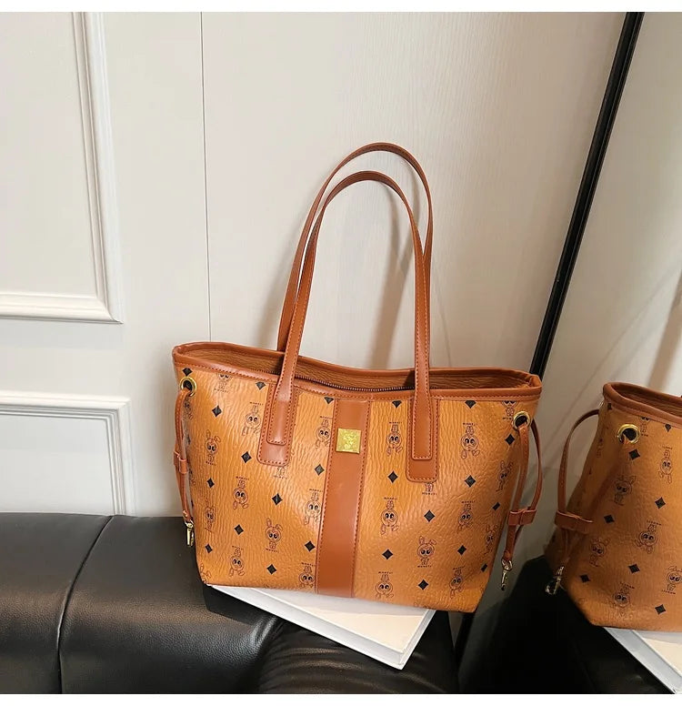 Large-capacity retro printed single-shoulder handbag 2025072903