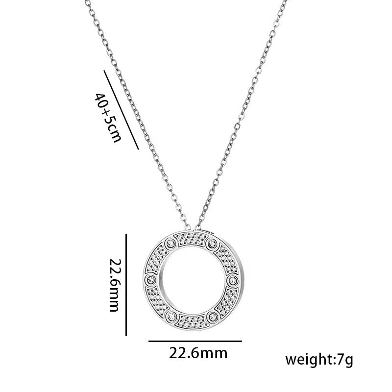 A round titanium steel light luxury necklace 2025081205