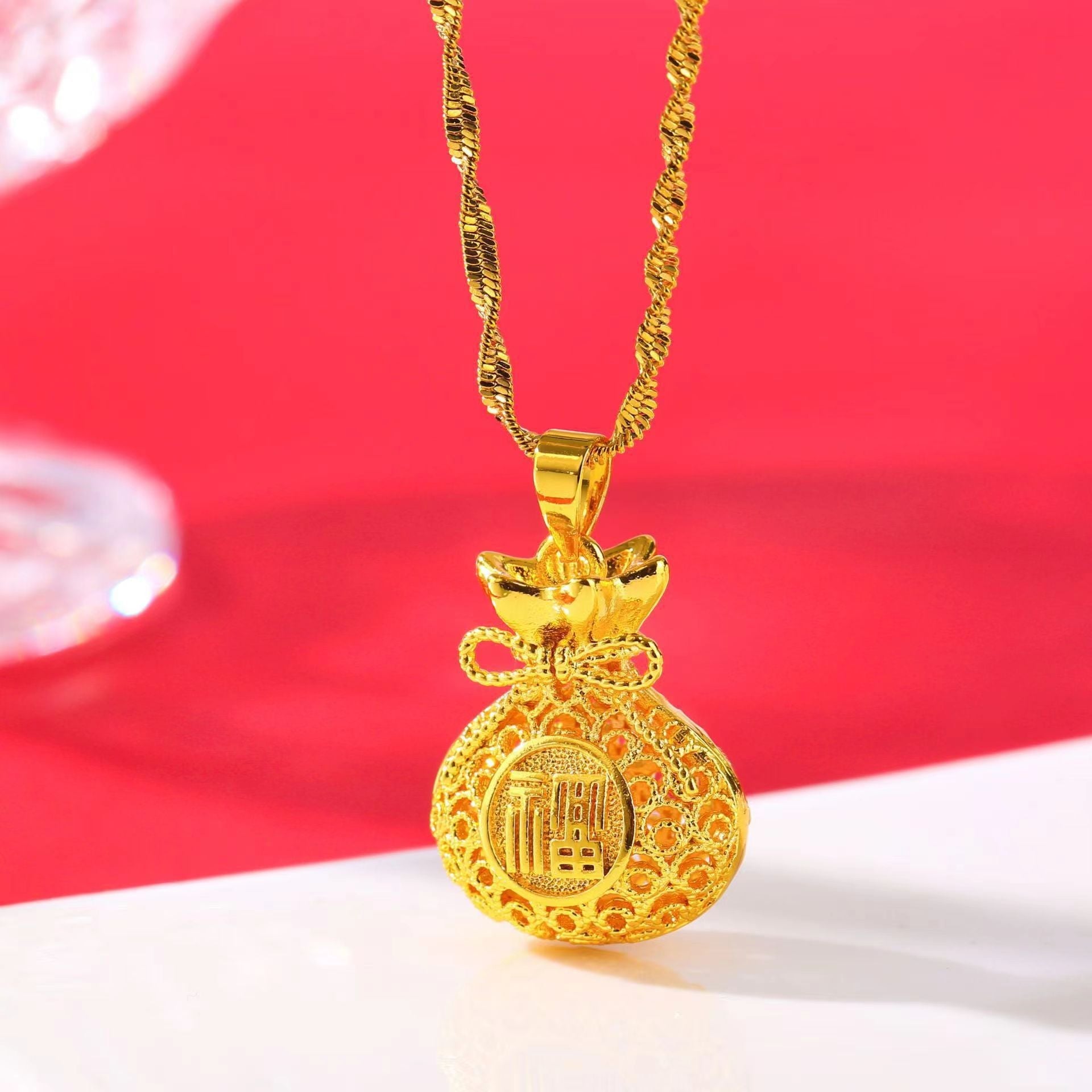 Copper alloy bow tassel necklace 2025081202