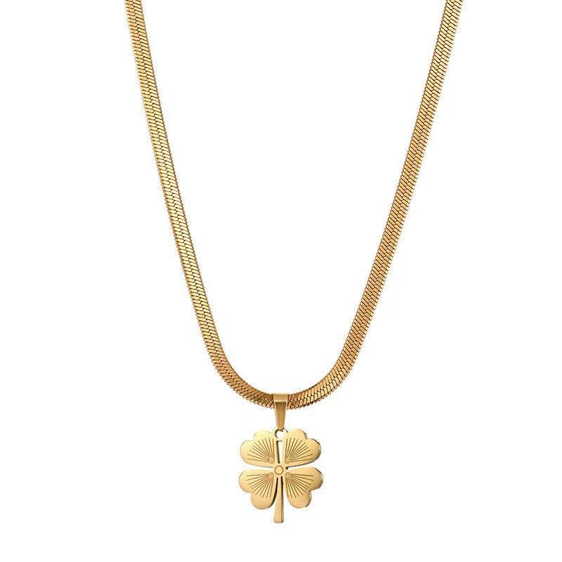 Women's four-leaf flower collarbone chain 2025081204