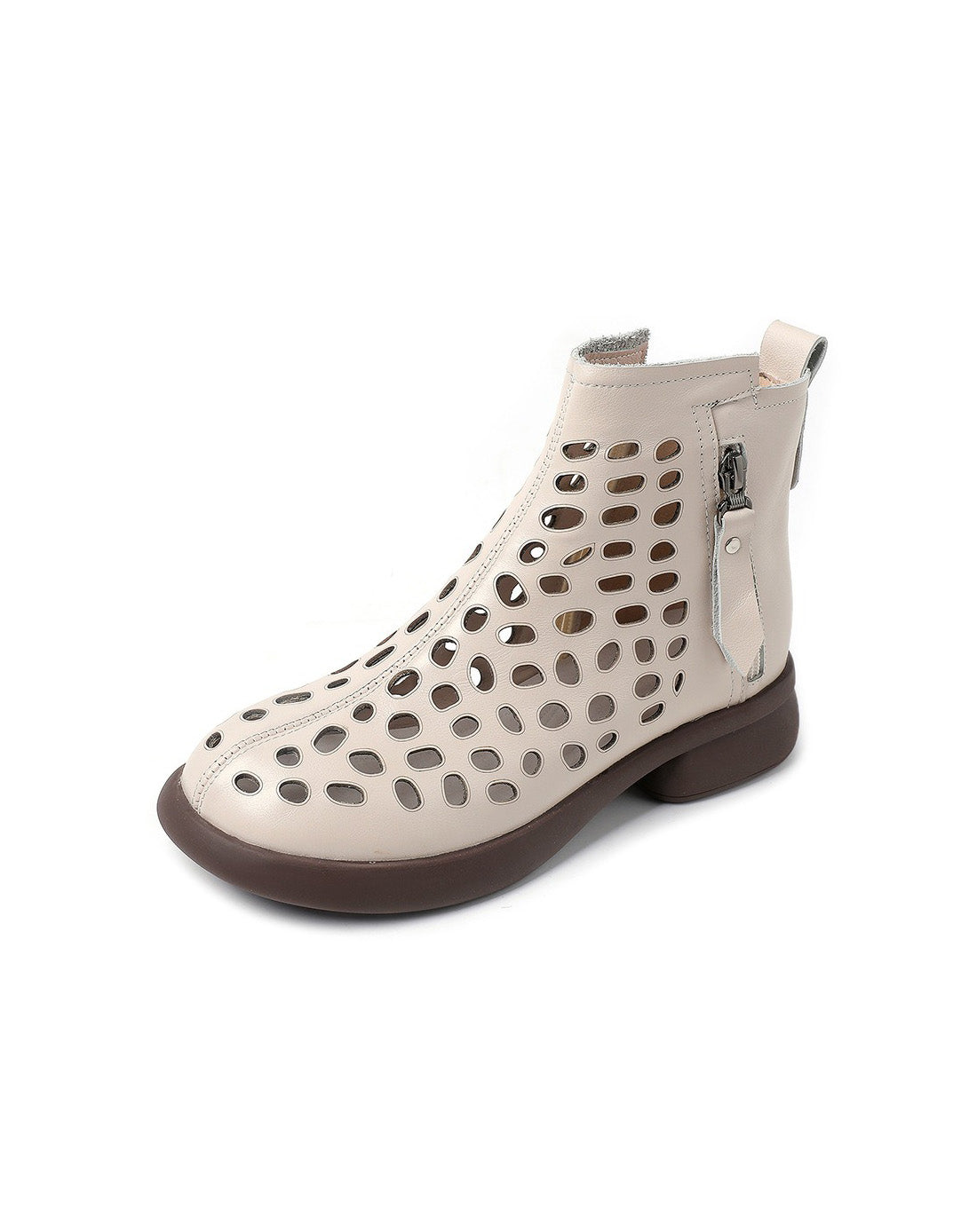 Round Toe Leather Hollow Summer Sandals Boots 35-43