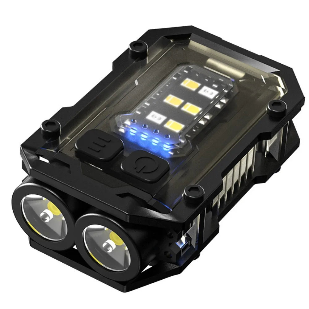 LED+COB keychain flashlight with back clip USB rechargeable portable mini flashlight