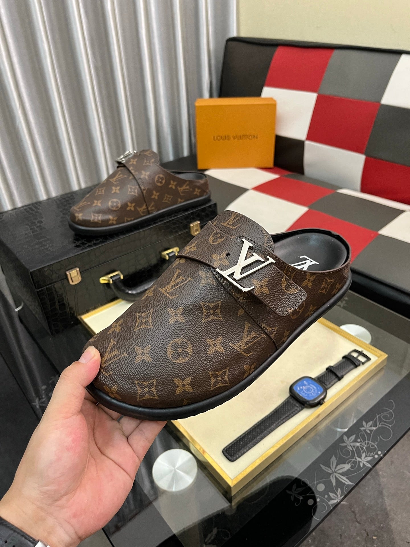 Lvv fashion casual printed slippers 0725082902