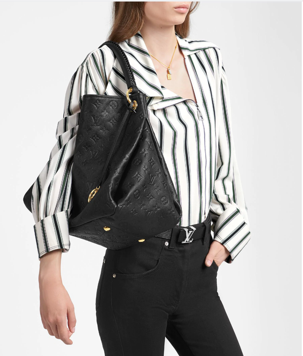 Black letter pattern leather bag