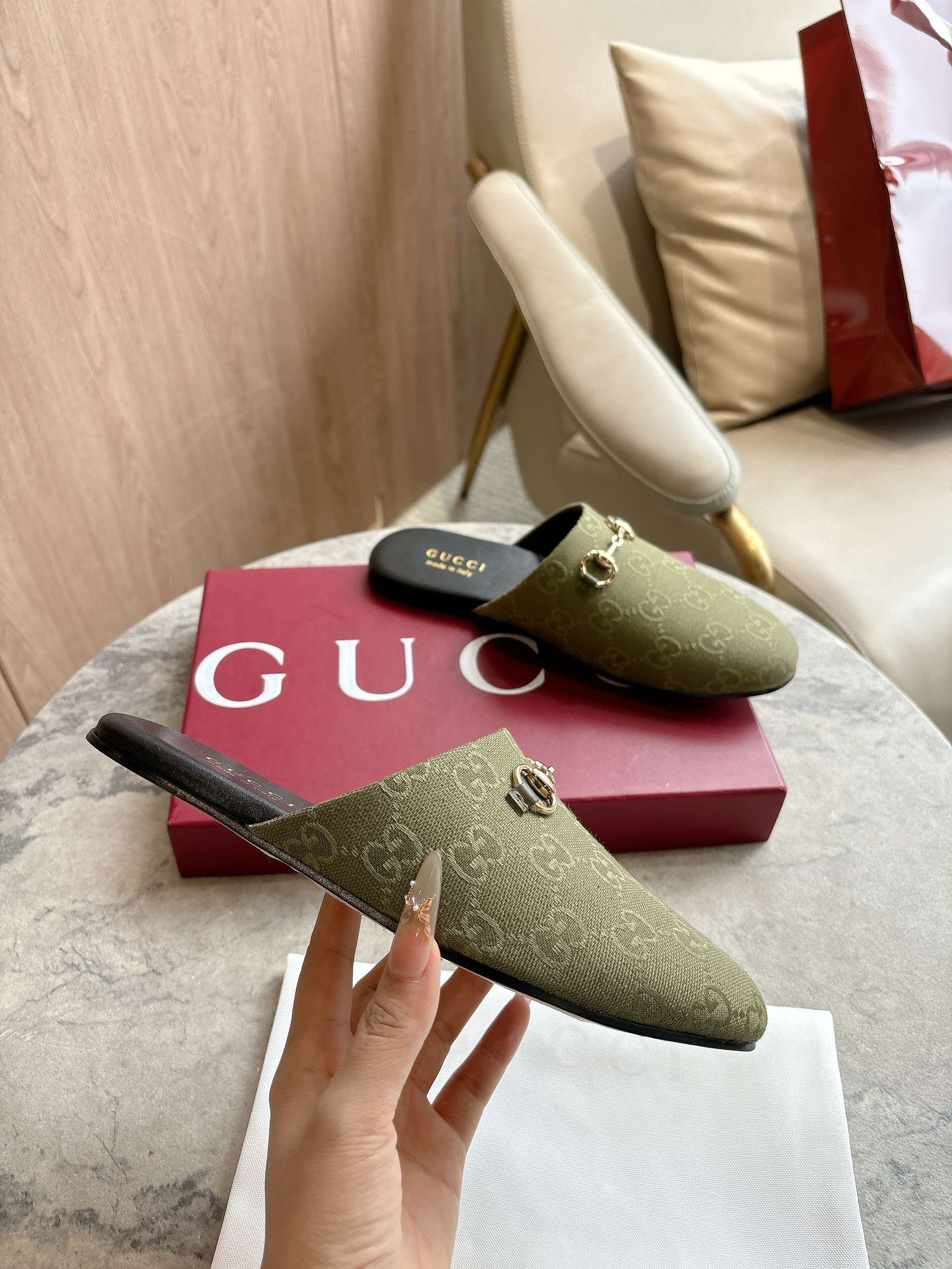 GG horse bit buckle slippers 0725101406