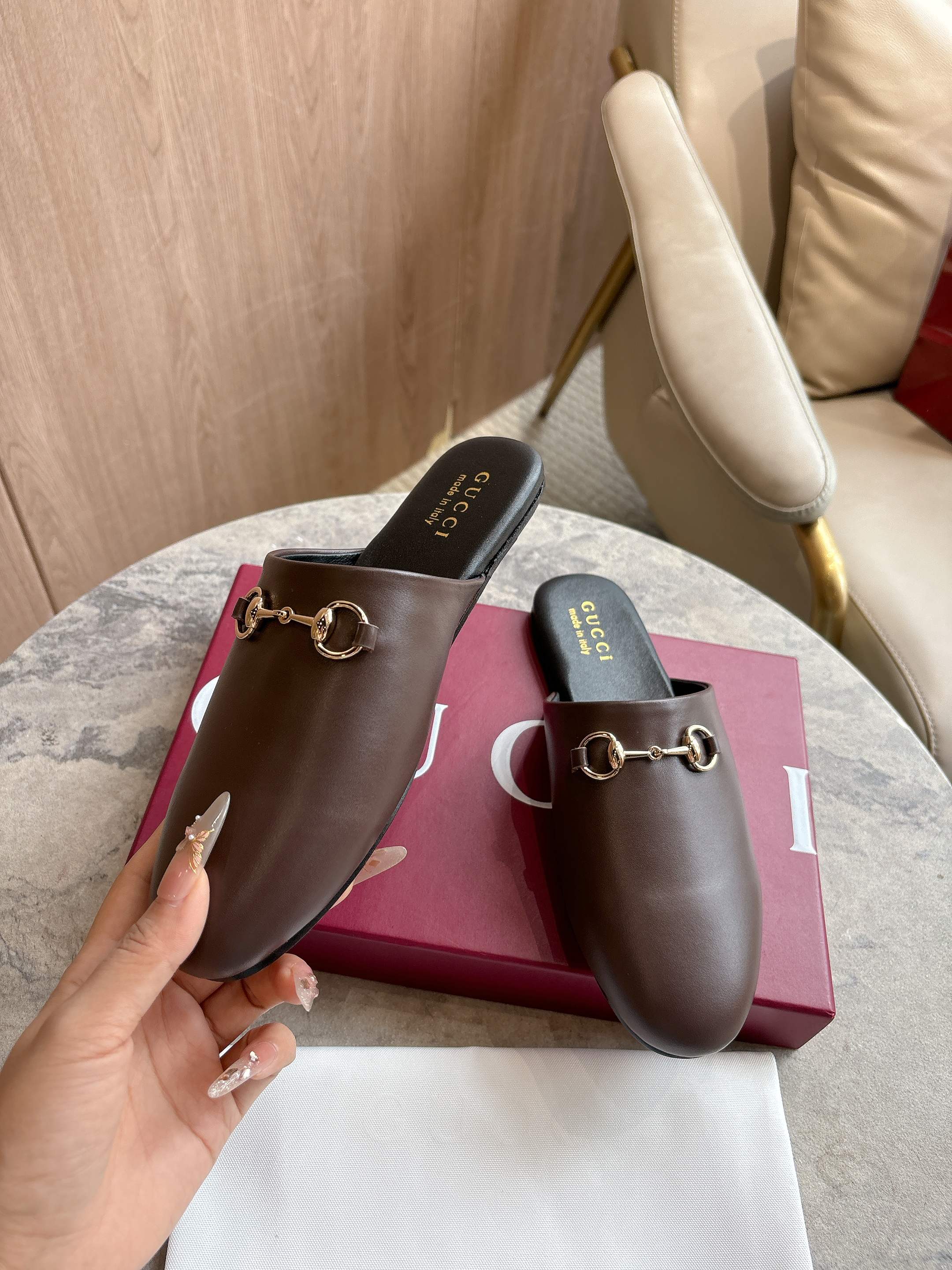 GG horse bit buckle slippers 0725101406