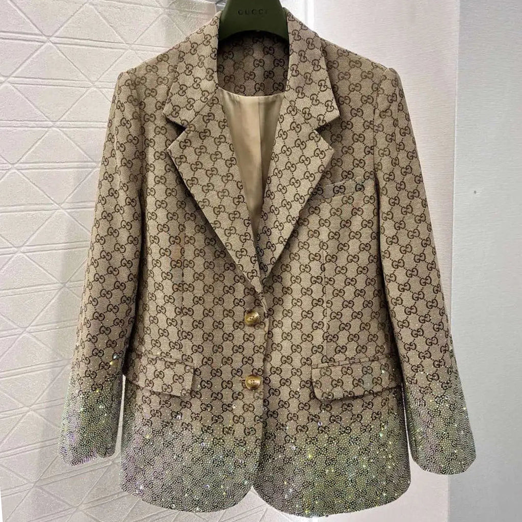 New jacquard rhinestone suit shorts set 1025031420