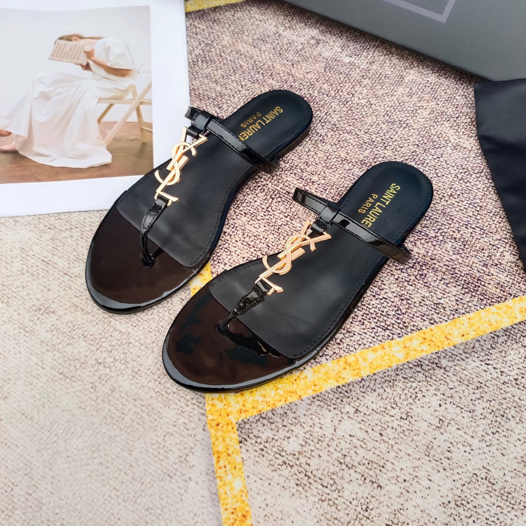 YS metal logo flat sandals 0724072401