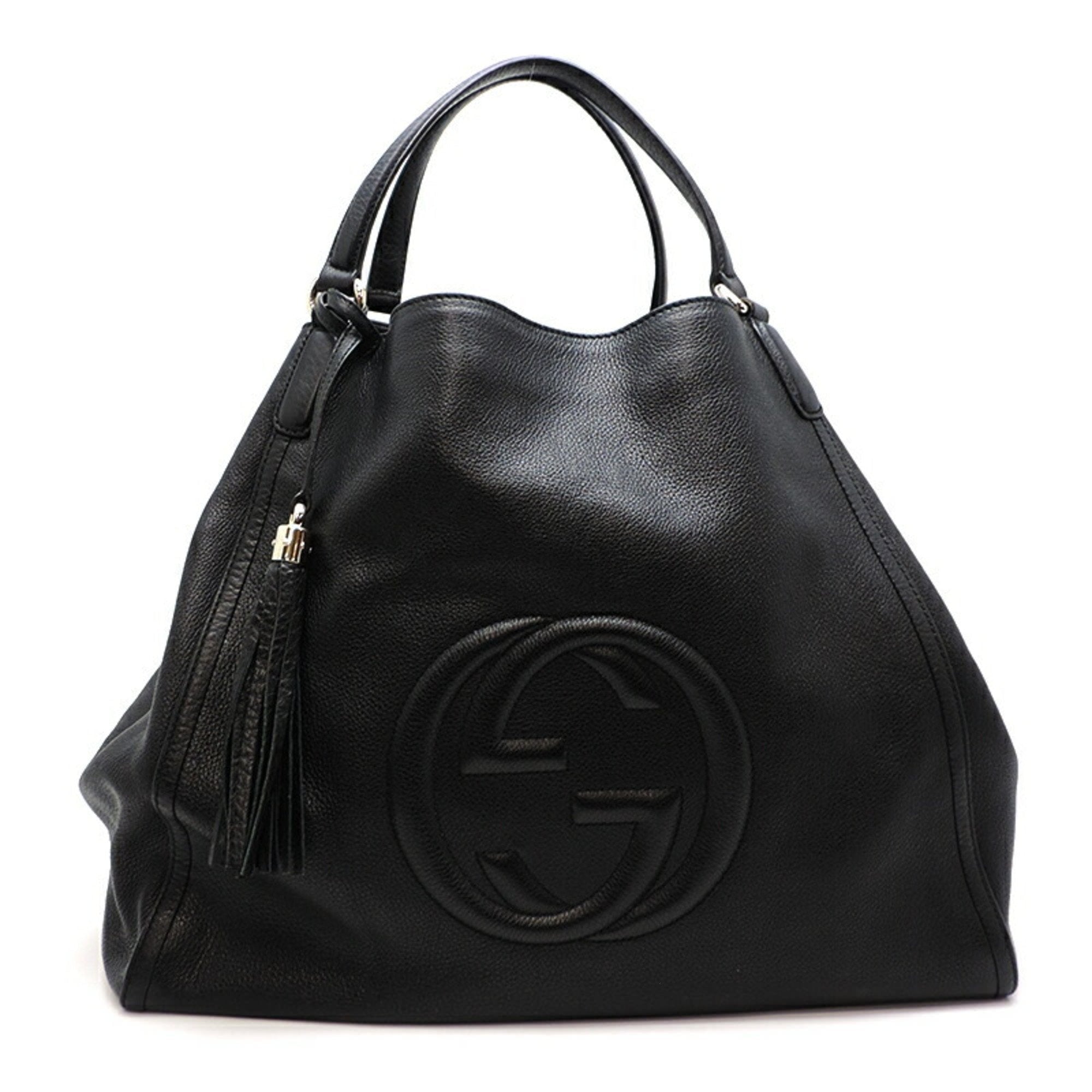 G Interlocking Tassel Bag Women's Tote Leather Black PD0423112117