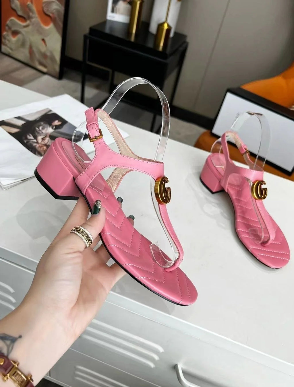 New Women's Sandals Double G Buckle Outer Wear All-match 1024031807