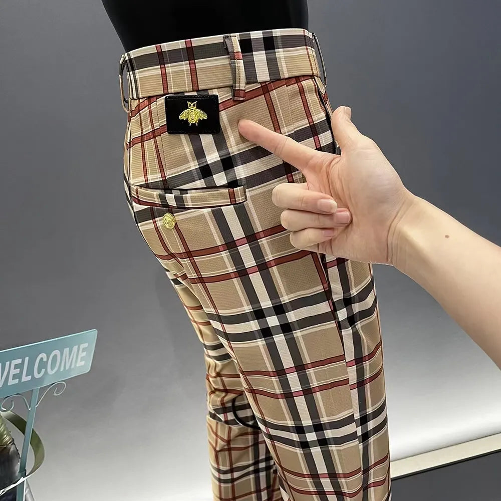 Men's Casual Ice Silk Straight Pants 1025042408