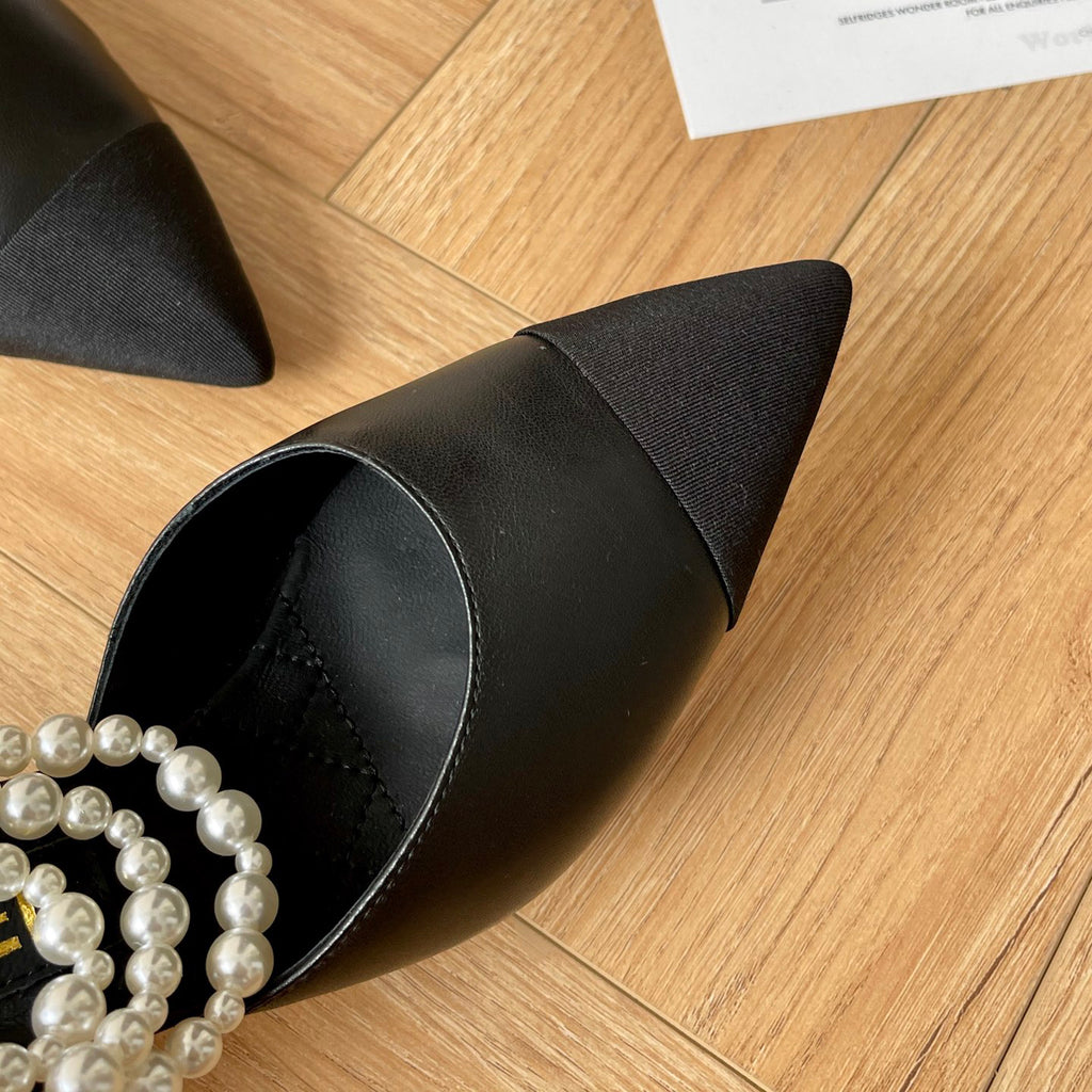 CNL Pointed pearl chain high heel sandals 1824070202