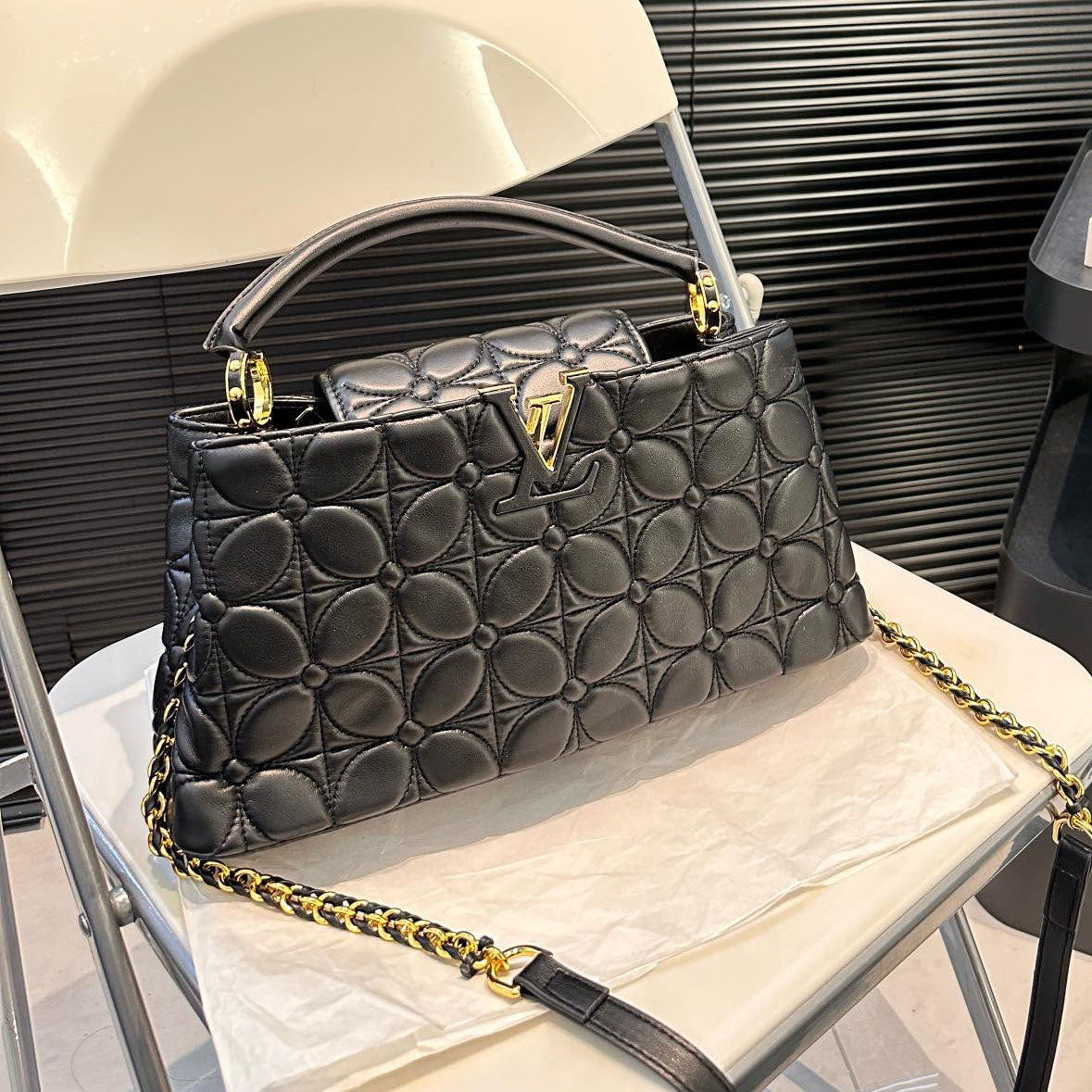 LV new CAPUCINES sheepskin embroidery handbag XC24100903