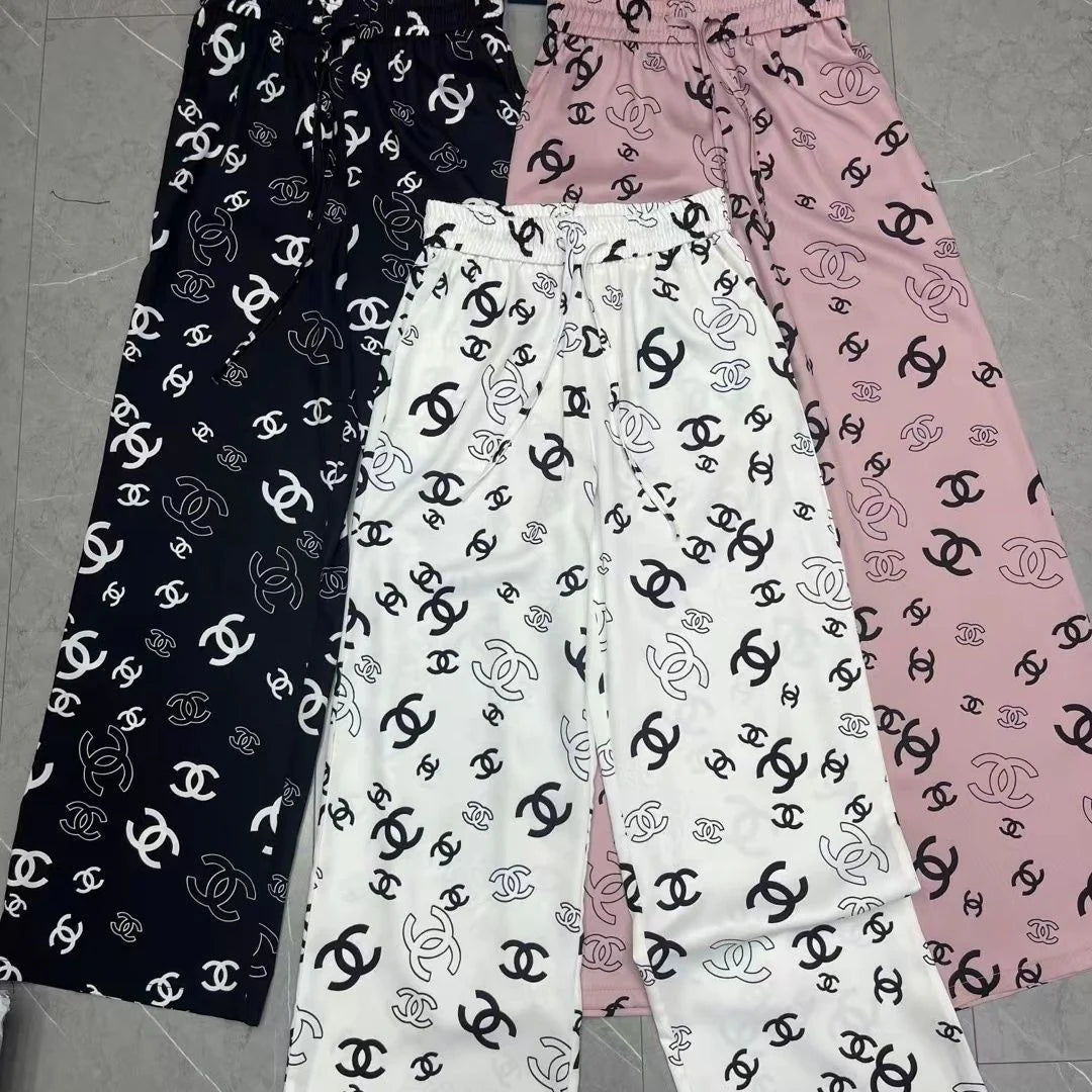 Luxury Fashion Printed Casual Wide Leg Pants 1024062113