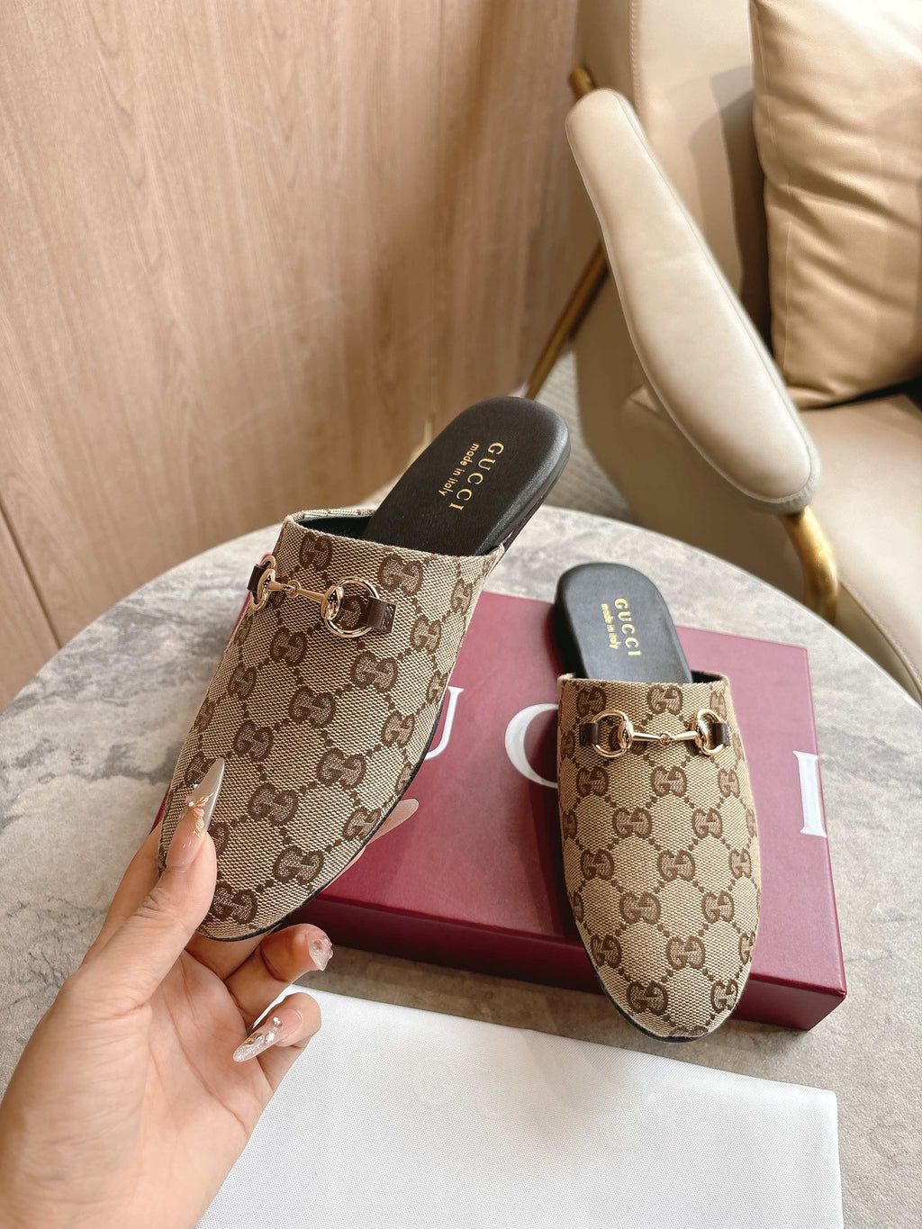 GG horse bit buckle slippers 0725101406