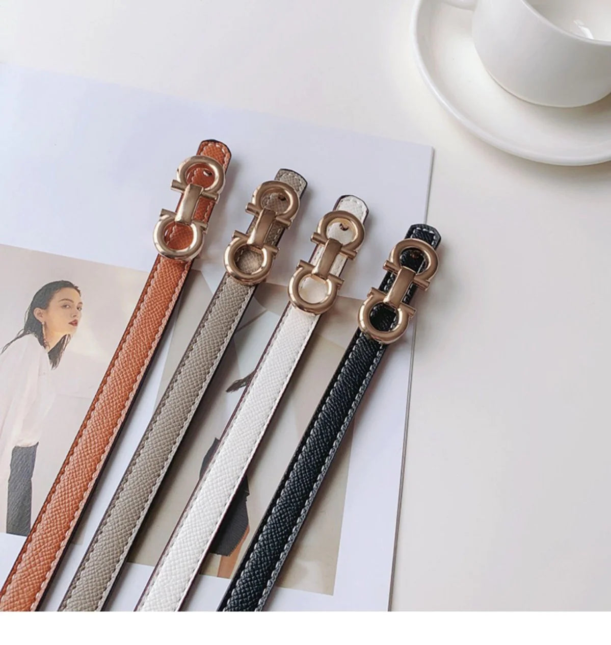 New H Family Leather Fine Belt 1024032019