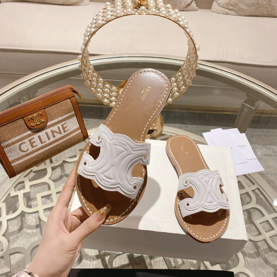 CLN Fashion Leather Flat Slippers 0725041401