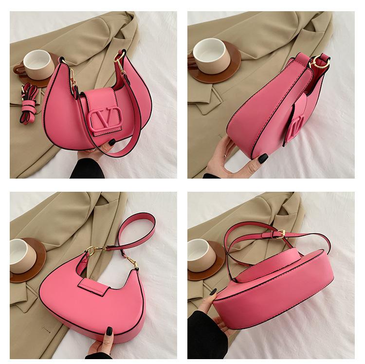 New Solid Color Litchi Underarm Bag Fashion Shoulder Bag 1024051518