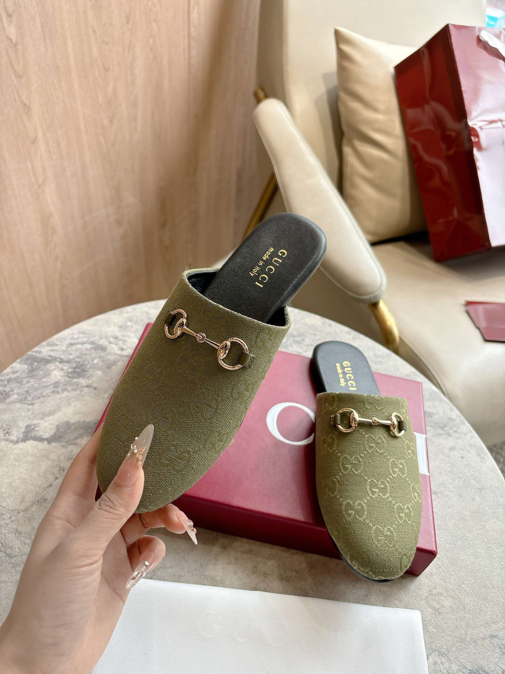 GG horse bit buckle slippers 0725101406