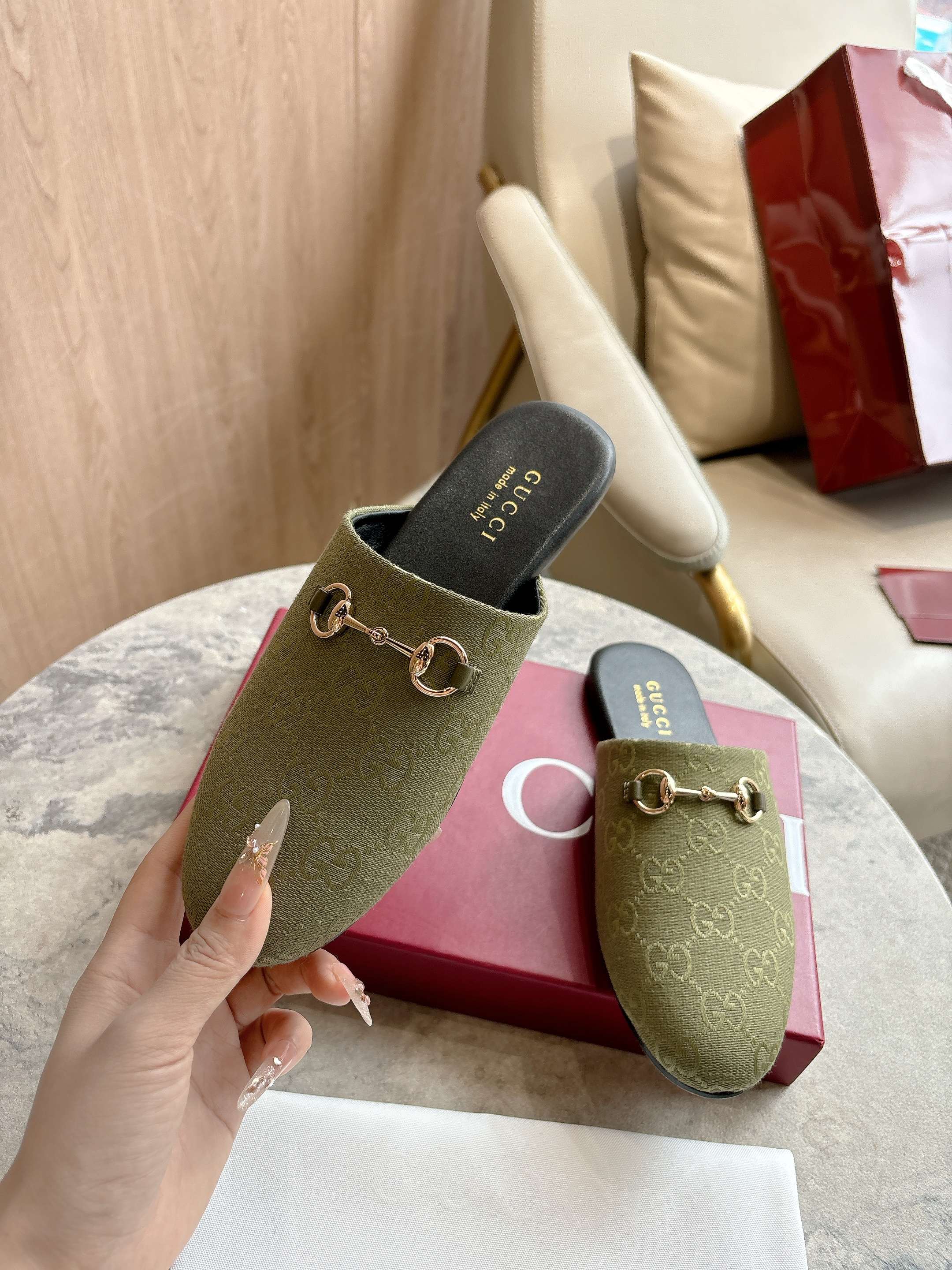 GG horse bit buckle slippers 0725101406