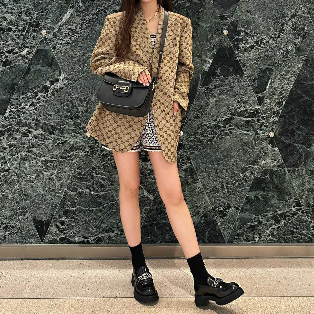 printed khaki suit XC0723080301