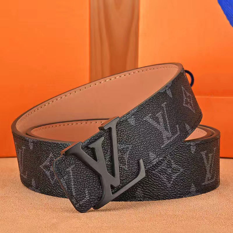 Men's belt high-grade letter leather business belt all-match strong and durable casual pants belt