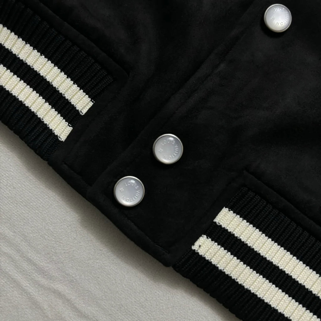 New Unisex Aviator Suede Floral Baseball Jacket 1024101007