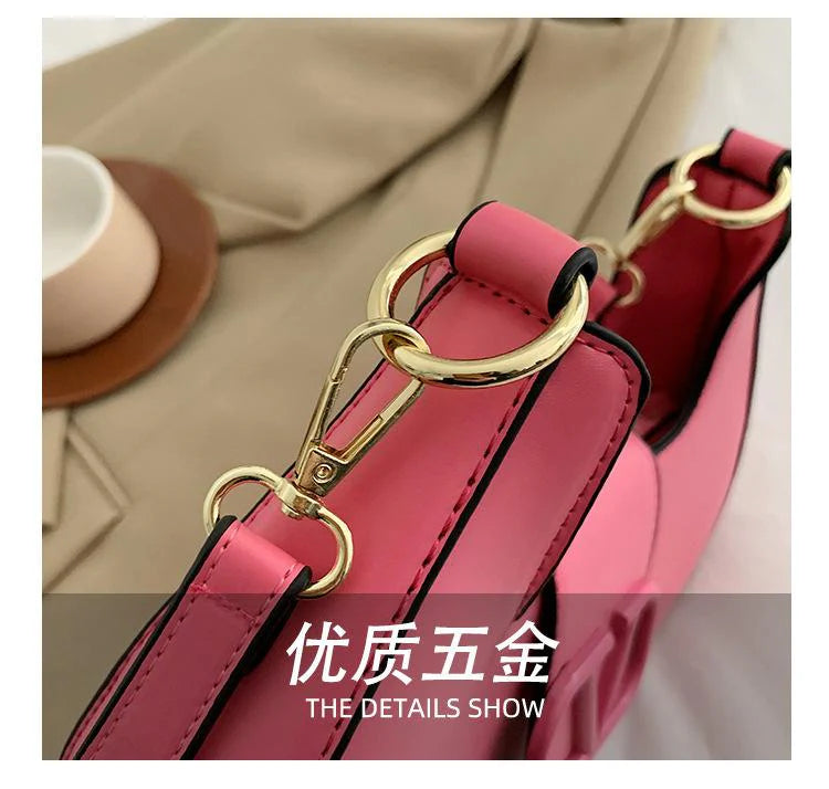 New Solid Color Litchi Underarm Bag Fashion Shoulder Bag 1024051518
