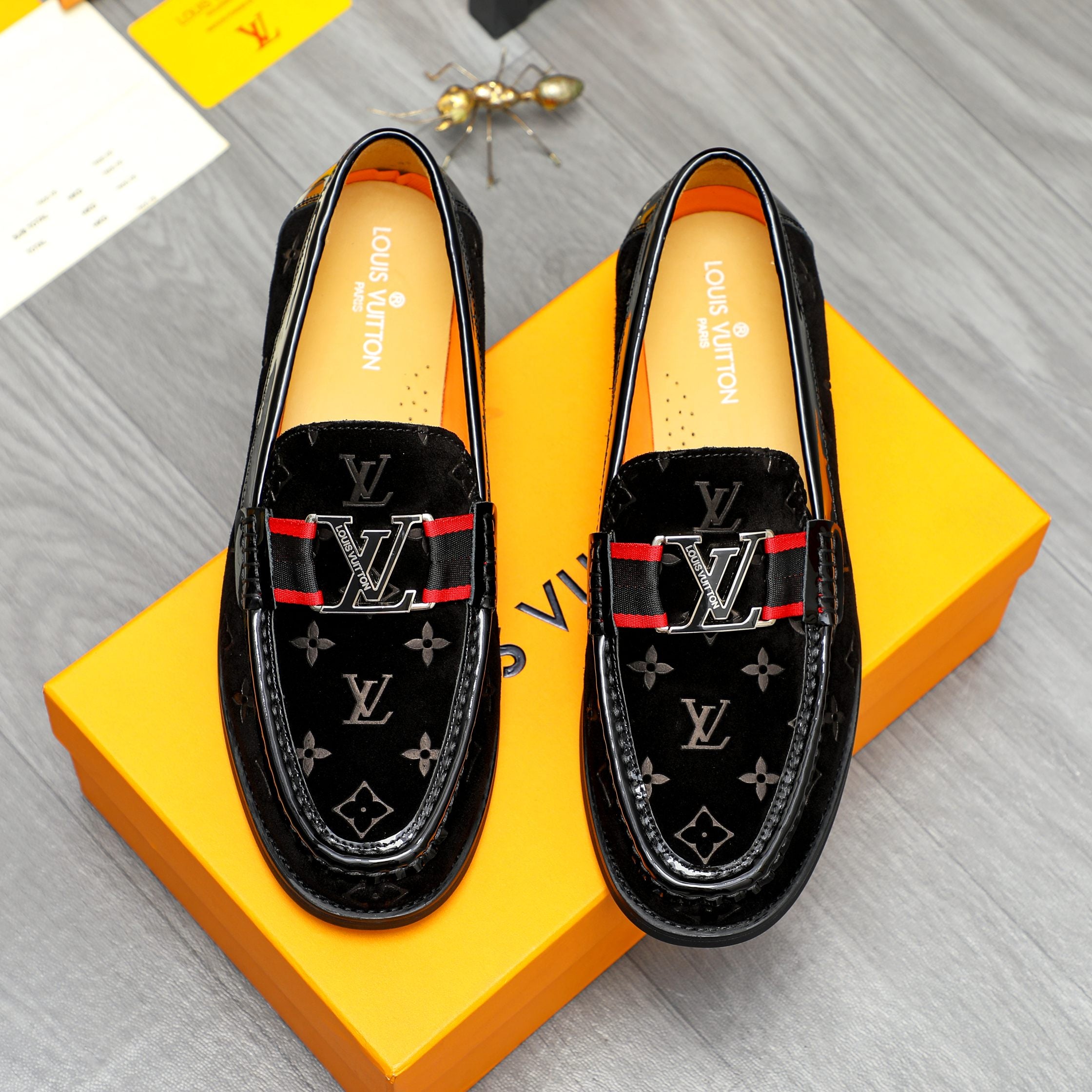 Lvv suede printed cowhide upper leather shoes 0725073008