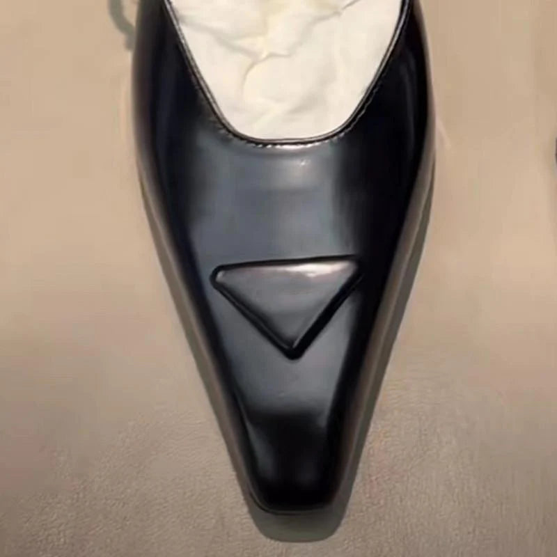 New Retro Shallow Mouth Pointed Mary Jane Single Shoes 1023122808