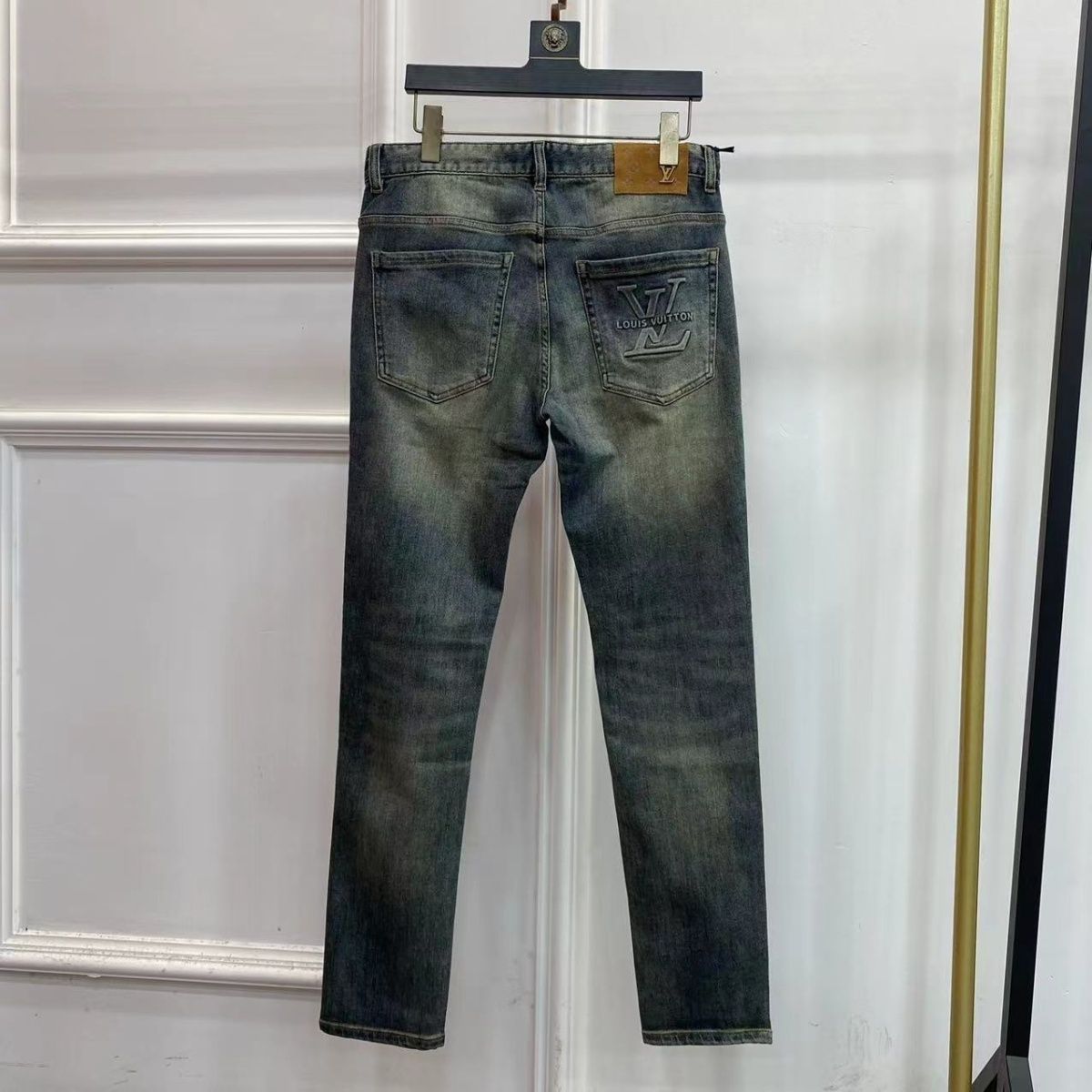 Simple Washed Stretch Pants Slim Fit Jeans
